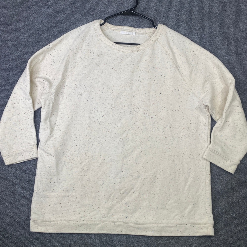 COS Confetti Speckle Sweatshirt Medium Cream Multi Color Raglan Pullover